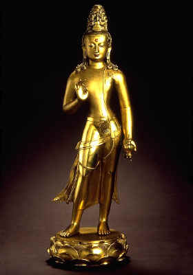 Maitreya beeldje in brons