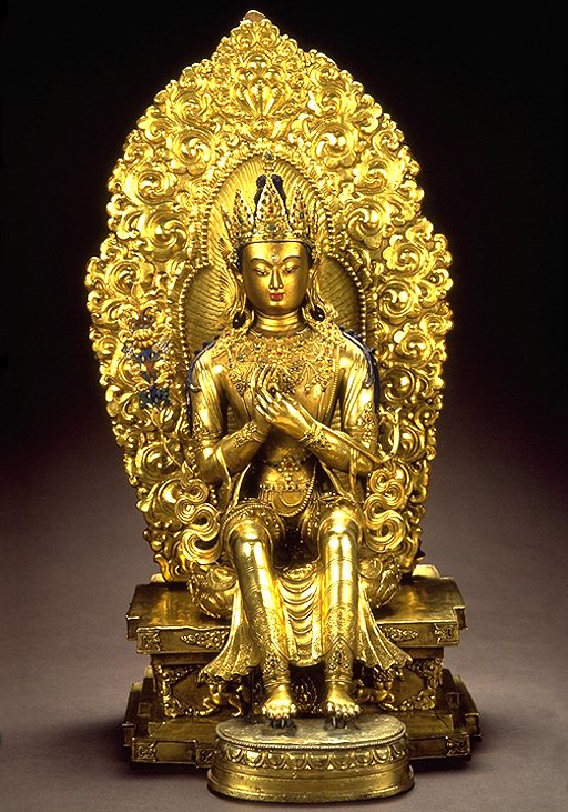 Maitreya beeldje in brons